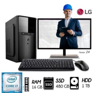 COMPUTADORA PC INTEL CORE I7 3.4 Ghz RAM 16GB DISCO DURO 1TB + SSD 480GB MONITOR 24 FHD - Imagen 2