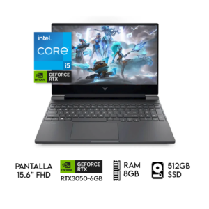 LAPTOP GAMER HP VICTUS CORE i5-13420H RAM 8GB SSD 512GB RTX 3050 6GB 15.6" FREEDOS PLATA