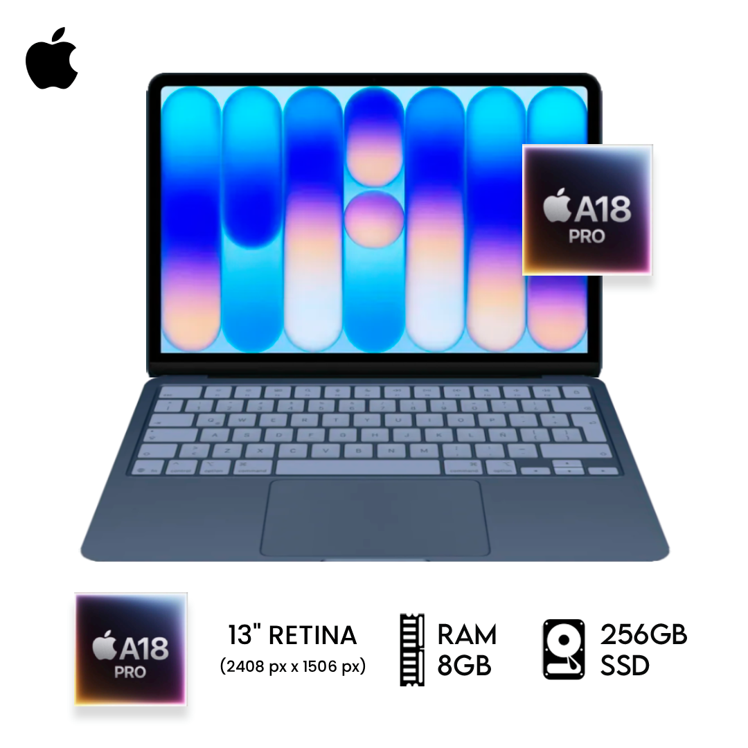 APPLE 2026 MACBOOK NEO APPLE A18 PRO RAM 8GB SSD 256GB 13" LIQUID RETINA COLOR ÍNDIGO APPLE 2026 MACBOOK NEO APPLE A18 PRO RAM 8GB SSD 256GB 13" LIQUID RETINA COLOR ÍNDIGO