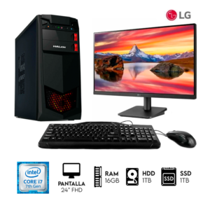 PC COMPUTADORA Intel Core i7 3.4GHZ Monitor LG 24" RAM 16GB DISCO 1TB SSD 1TB